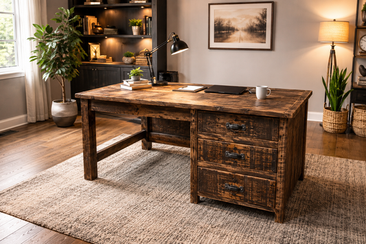 Fort Morgan Colorado furniture store rustic barnwood desk