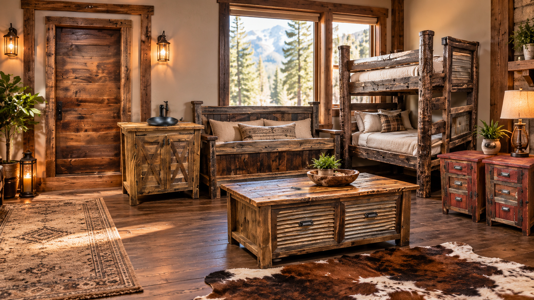 vacation rental furniture options reclaimed barnwood