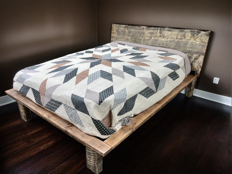 Wyoming platform bed handmade from reclaimed barnwood