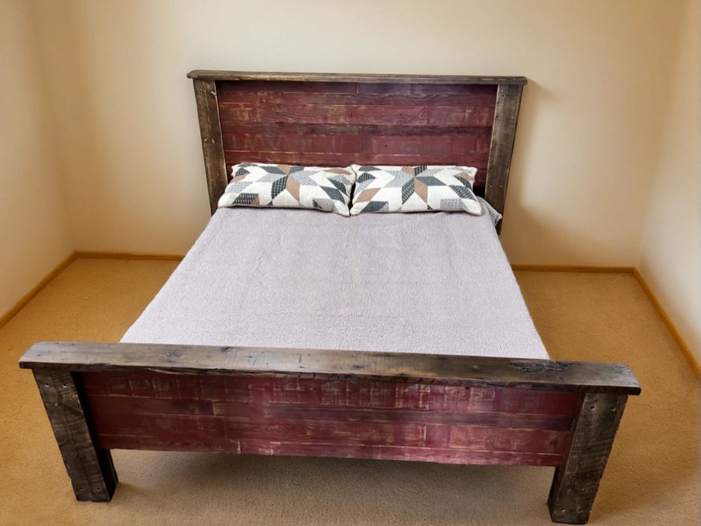 Rustic plank bed for a Northern Colorado home