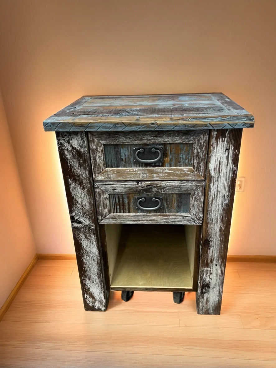 Reclaimed Wood Nightstand | Rustic Trim Nightstand