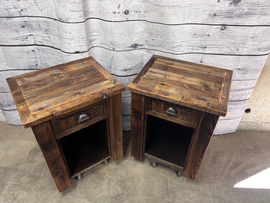 Reclaimed Wood Nightstand | Rustic Trim Nightstand